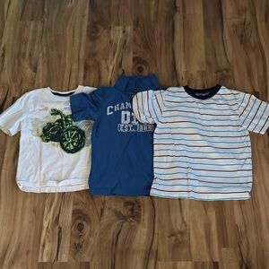 Jumping Beans Blue and White Kids Tees Trio-Boys Size 5